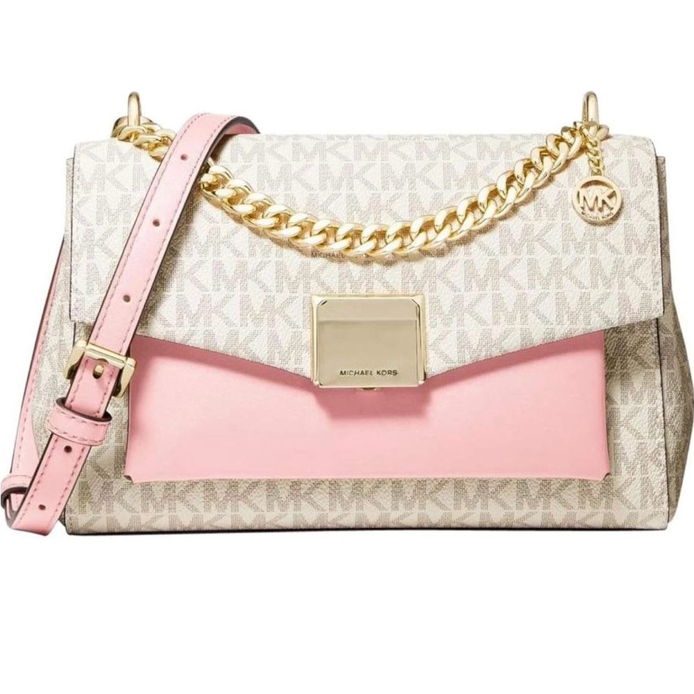 Michael Kors Lita medium crossbody bag powder blush multi